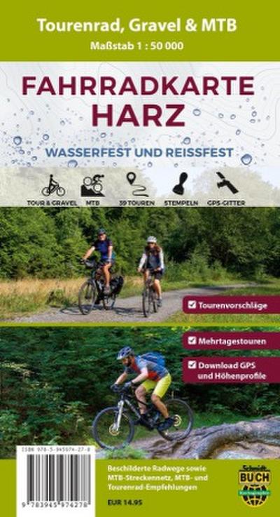 Fahrradkarte Harz 1 : 50 000