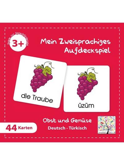 Mein Zweisprachiges Aufdeckspiel, Obst und Gemüse, Türkisch (Kinderspiel)