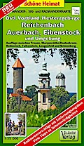 Wander-, Ski- und Radwanderkarte Östliches Vogtland, Westerzgebirge, Reichenbach, Auerbach, Eibenstock und Umgebung
