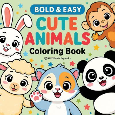 Bold & Easy Cute Animals Coloring Book