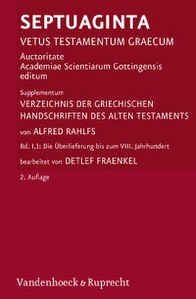 Verzeichnis der griechischen Handschriften des Alten Testaments 1