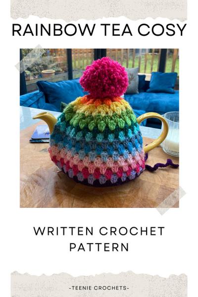 Rainbow Tea Cosy - Written Crochet Pattern