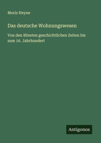 Das deutsche Wohnungswesen