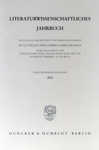 Literaturwissenschaftliches Jahrbuch