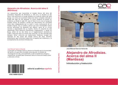 Alejandro de Afrodisias. Acerca del alma II (Mantissa)
