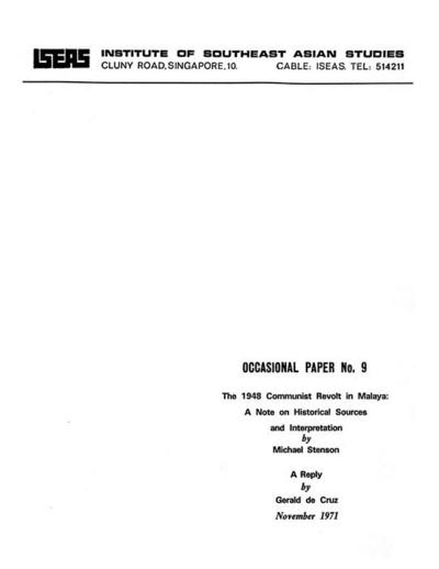 The 1948 Communist Revolt in Malaya