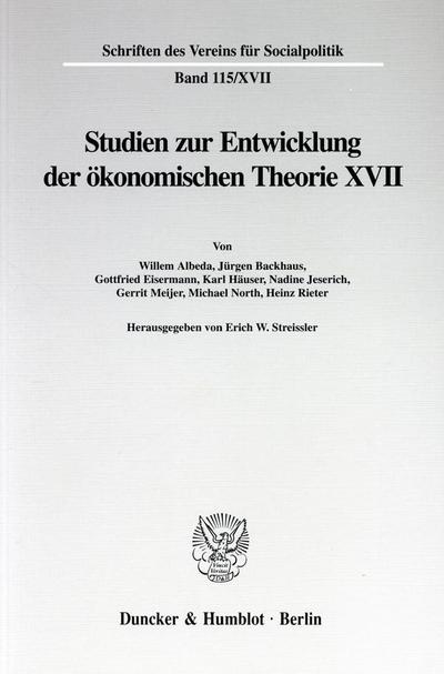 Studien zur Entwicklung der ökonomischen Theorie XVII.