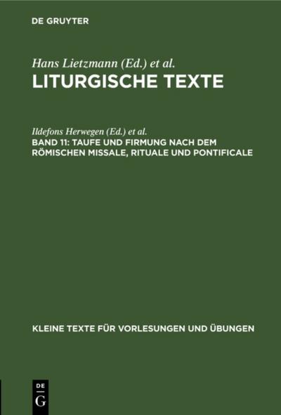 Taufe und Firmung nach dem römischen Missale, Rituale und Pontificale