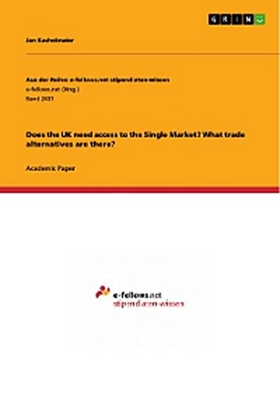 Does the UK need access to the Single Market? What trade alternatives are there?