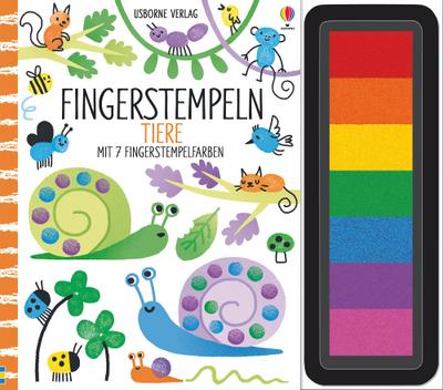 Fingerstempeln: Tiere: mit 7 Fingerstempelfarben