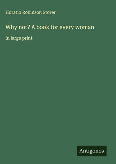 Why not? A book for every woman