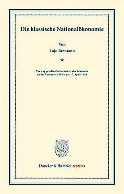 Die klassische Nationalökonomie