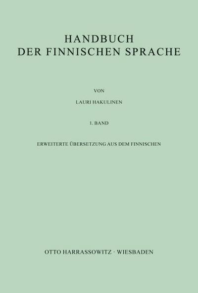 Handbuch der finnischen Sprache. 1. Band