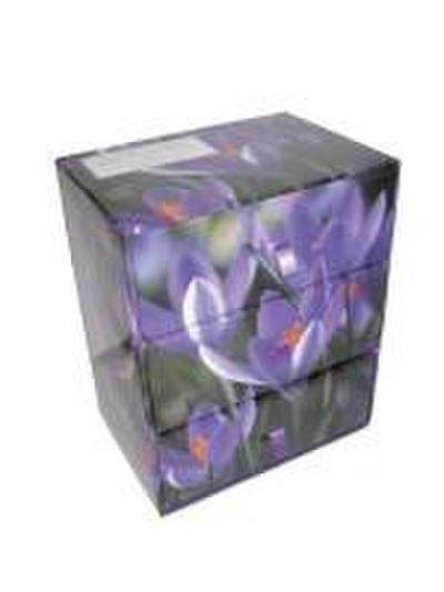 Three-Drawer Card Box 60 Gift Cards and Envelopes: Flower Style