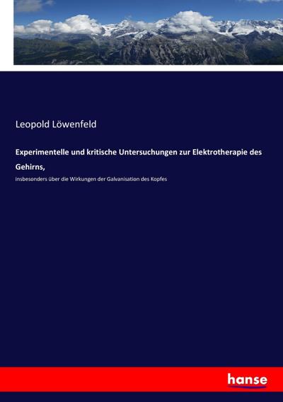 Experimentelle und kritische Untersuchungen zur Elektrotherapie des Gehirns