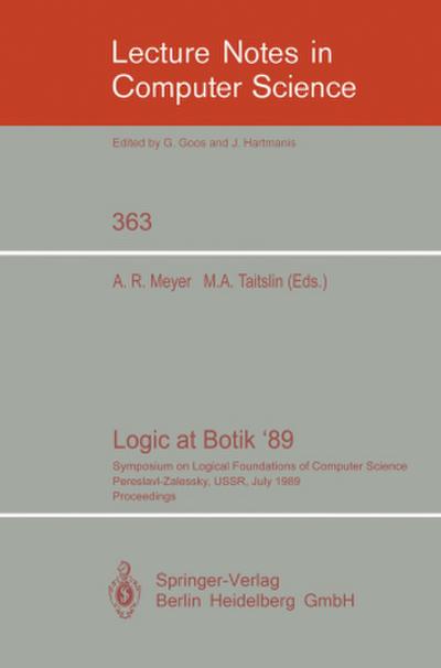 Logic at Botik ’89