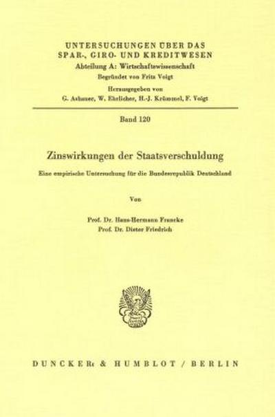 Zinswirkungen der Staatsverschuldung.