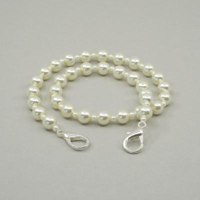 Maskenhalter Kunstperlen Perlmutt/Silber