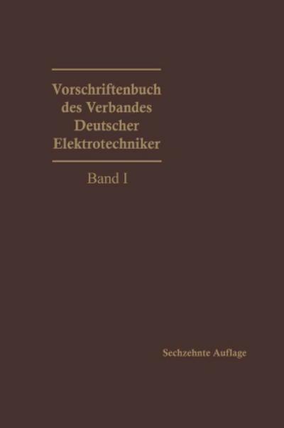 Vorschriftenbuch des Verbandes Deutscher Elektrotechniker