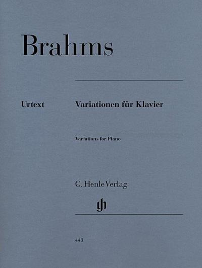 Brahms, Johannes - Variations pour piano