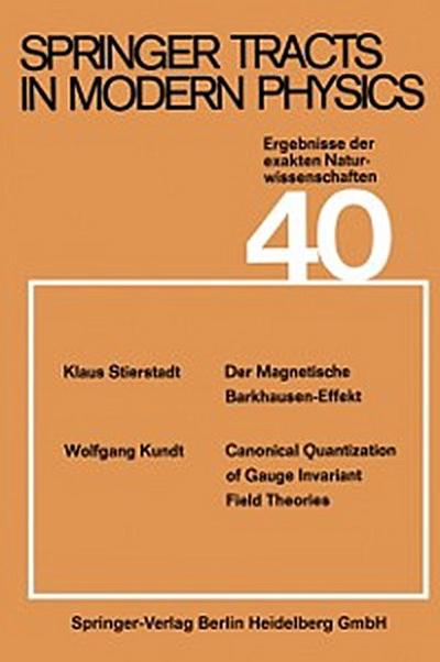 Springer Tracts in Modern Physics