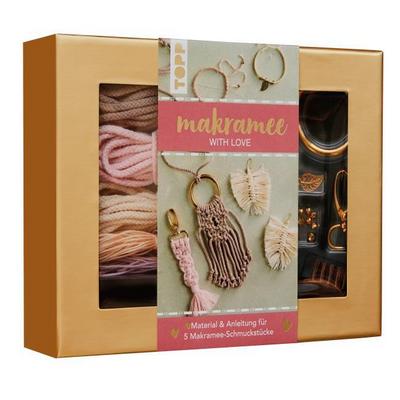 Makramee-Schmuckset "With Love" (Rosé/Natur)