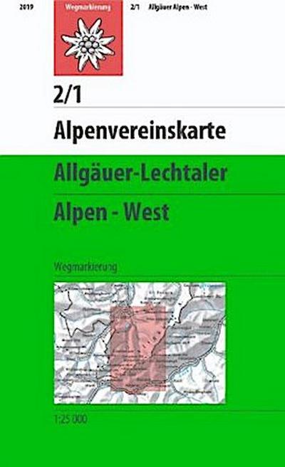 DAV Alpenvereinskarte 02/1 Allgäuer - Lechtaler Alpen - West 1 : 25 000