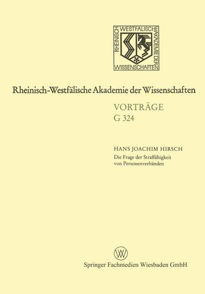 Die Frage der Straffähigkeit von Personenverbänden