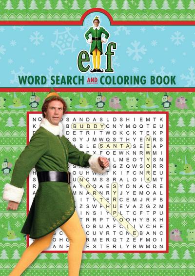 Elf Word Search and Coloring Book