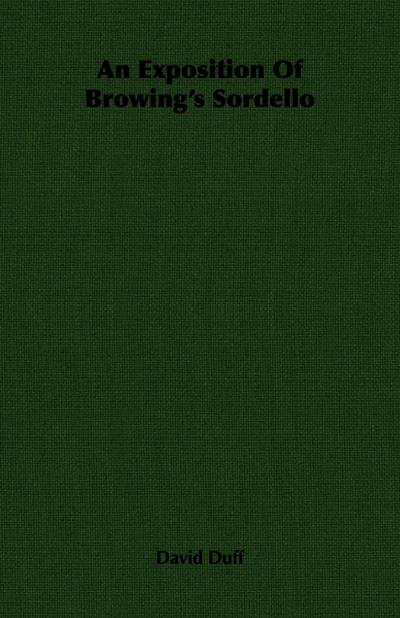 An Exposition Of Browing’s Sordello