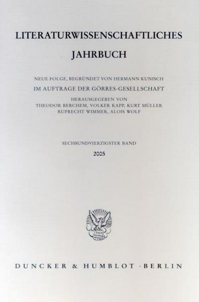 Literaturwissenschaftliches Jahrbuch
