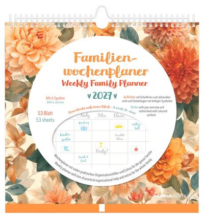 Familienwochenkalender Flowers 2027