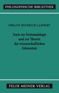 Texte zur Systematologie und zur Theorie der wissenschaftlichen Erkenntnis