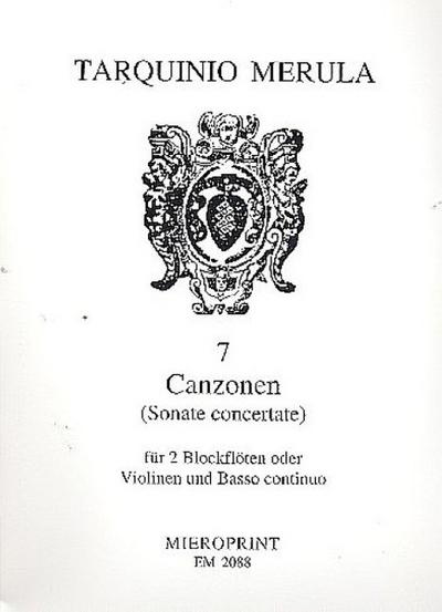 7 Canzonenfür 2 Sopranblockflöten (Violinen) und Bc