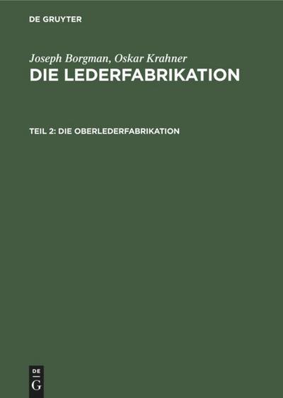 Die Oberlederfabrikation