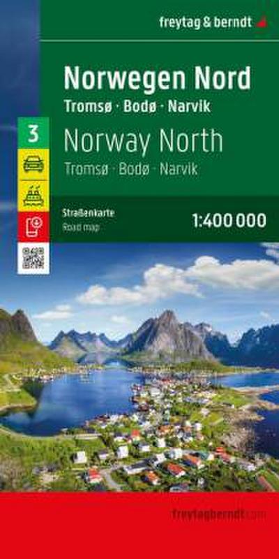 freytag & berndt Straßenkarte Norwegen Nord, Tromsø - Bodø - Narvik 1:400.000