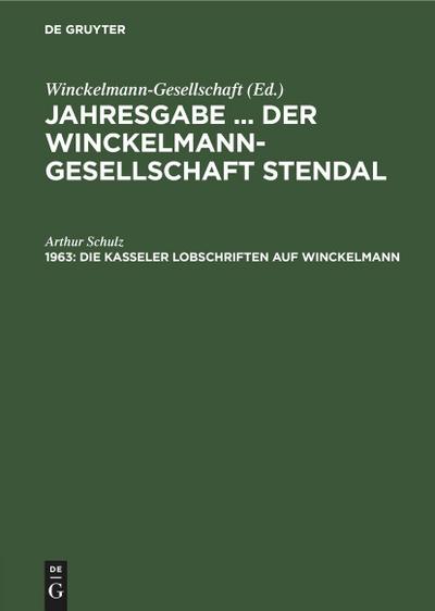 Die Kasseler Lobschriften auf Winckelmann