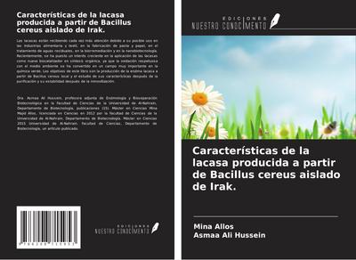 Características de la lacasa producida a partir de Bacillus cereus aislado de Irak.