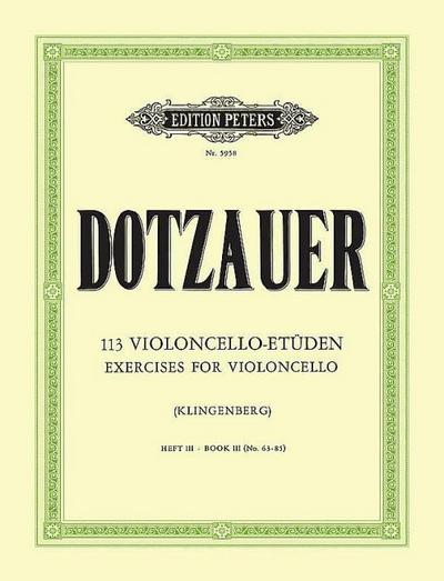 113 Violoncello-Etüden - Heft 3: Nr. 63-85
