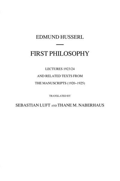 First Philosophy