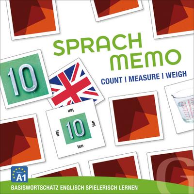 Sprachmemo Englisch: Count / Measure / Weigh (Spiel): Basiswortschatz Englisch spielerisch Lernen / Sprachspiel. Niveau A1