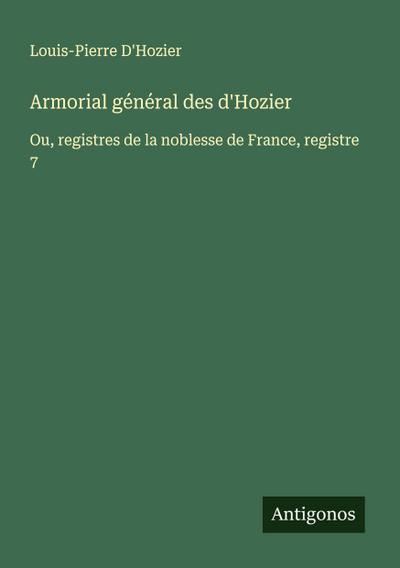 Armorial général des d’Hozier