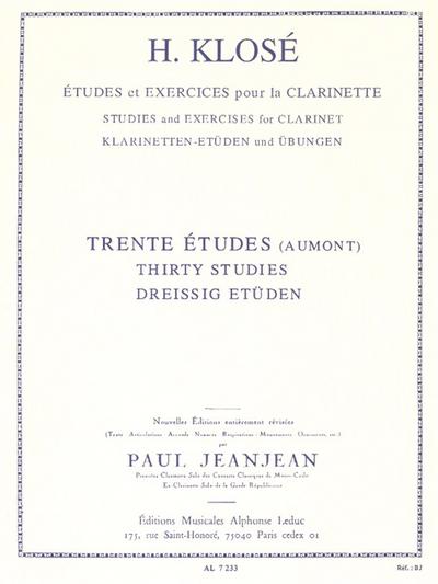 30 études d’après Henry Aumontpour clarinette