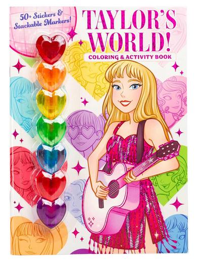 Taylor’s World: Coloring and Activity Book with 7 Heart-Shaped Stackable Markers