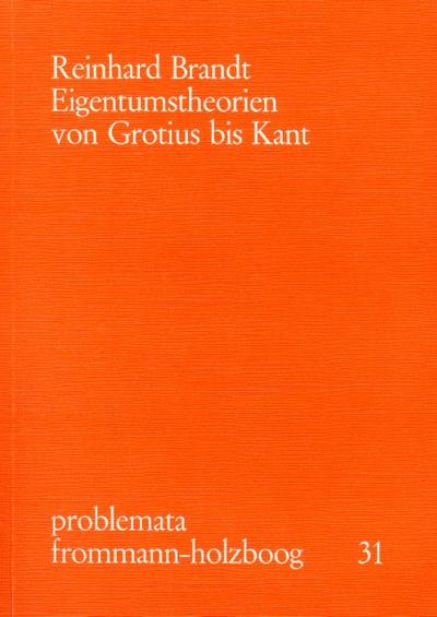 Eigentumstheorien von Grotius bis Kant