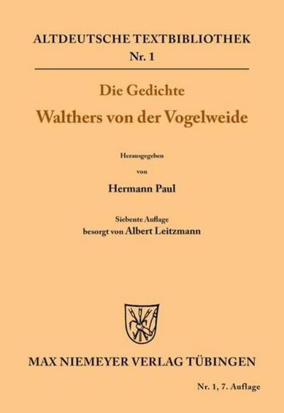 Die Gedichte Walthers von der Vogelweide