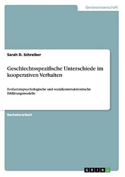 Geschlechtsspezifische Unterschiede im kooperativen Verhalten