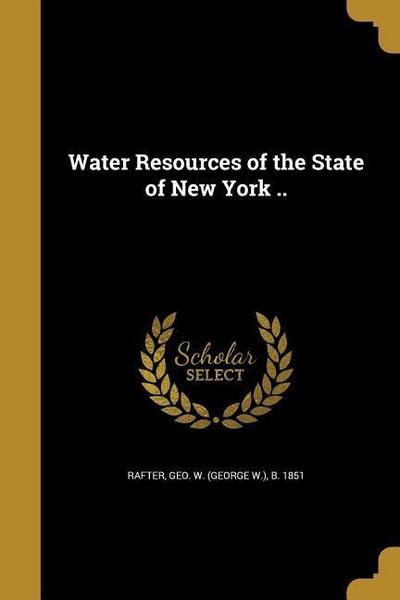 WATER RESOURCES OF THE STATE O