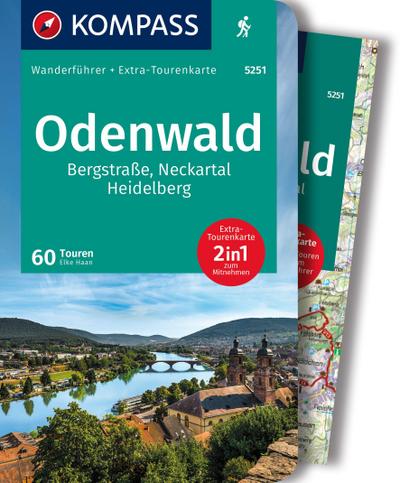 KOMPASS Wanderführer Odenwald, 60 Touren mit Extra-Tourenkarte
