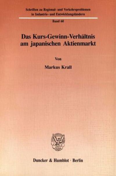 Das Kurs-Gewinn-Verhältnis am japanischen Aktienmarkt.